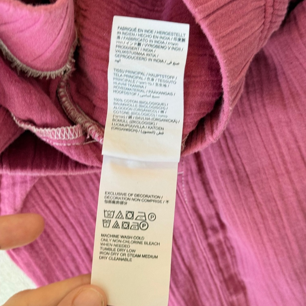 prAna Hideaways Pants M Berry Pink Cotton Gauze Lagenlook Barrel Boho Coastal - Picture 13 of 14